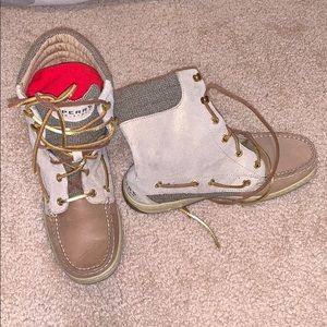 Sperry sparkly tan boots size 7